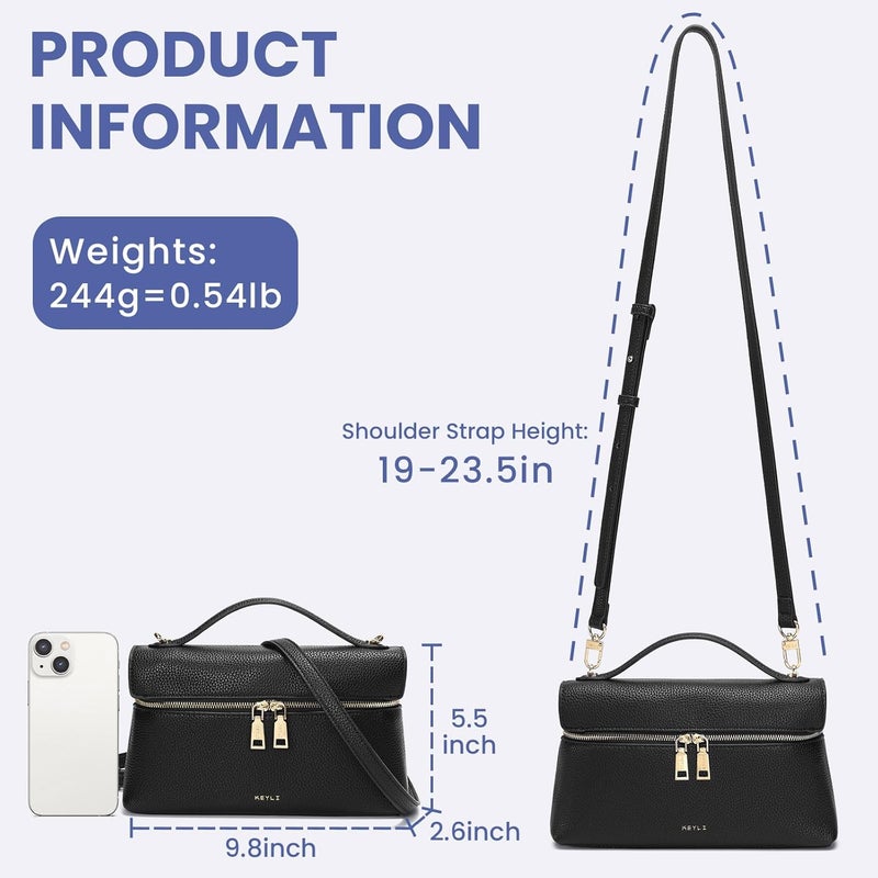 Keyli Women's Top Handle Bag Leather Small Handbags Trendy Designer Crossbody Shoulder Bag for Women Cute Quiet Purses - Image 4